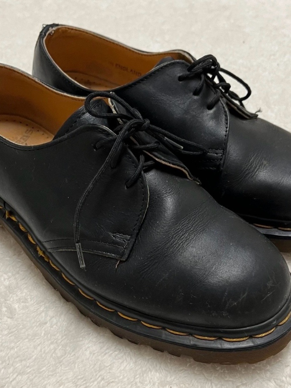 Vintage Doc Dr. Martens Low Top Lace Up Boots Oxford Shoes Made England Leather